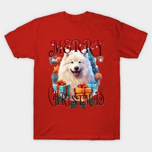 Merry Christmas Joyful Samoyed dog T-Shirt